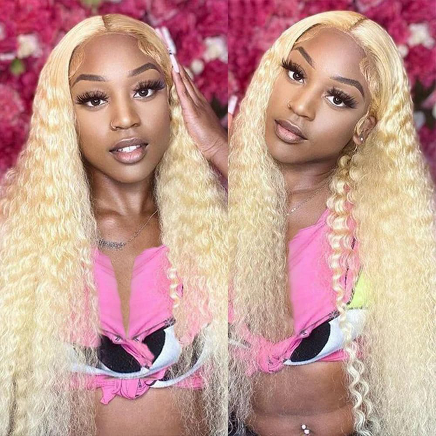 13x6 Deep Wave Lace Front Wigs Human Hair Pre Plucked 300% Density Transparent 13x6 Lace Frontal Wigs For Women Human Hair Lace Front Wigs Deep Curly Human Hair Wig