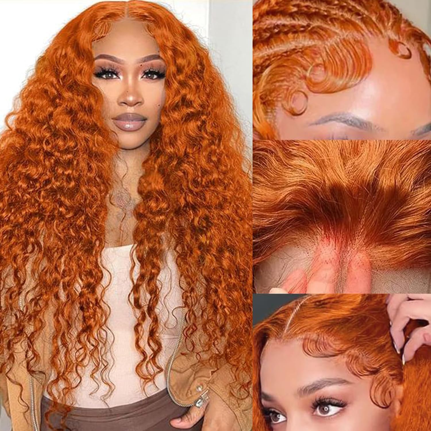 【Tiktok Flash Sale】34inch 13x6 Deep Wave Lace Front Wigs Human Hair 180% Density Lace Front Wig Deep Curly Frontal Wigs Human Hair Pre Plucked With Baby Hair