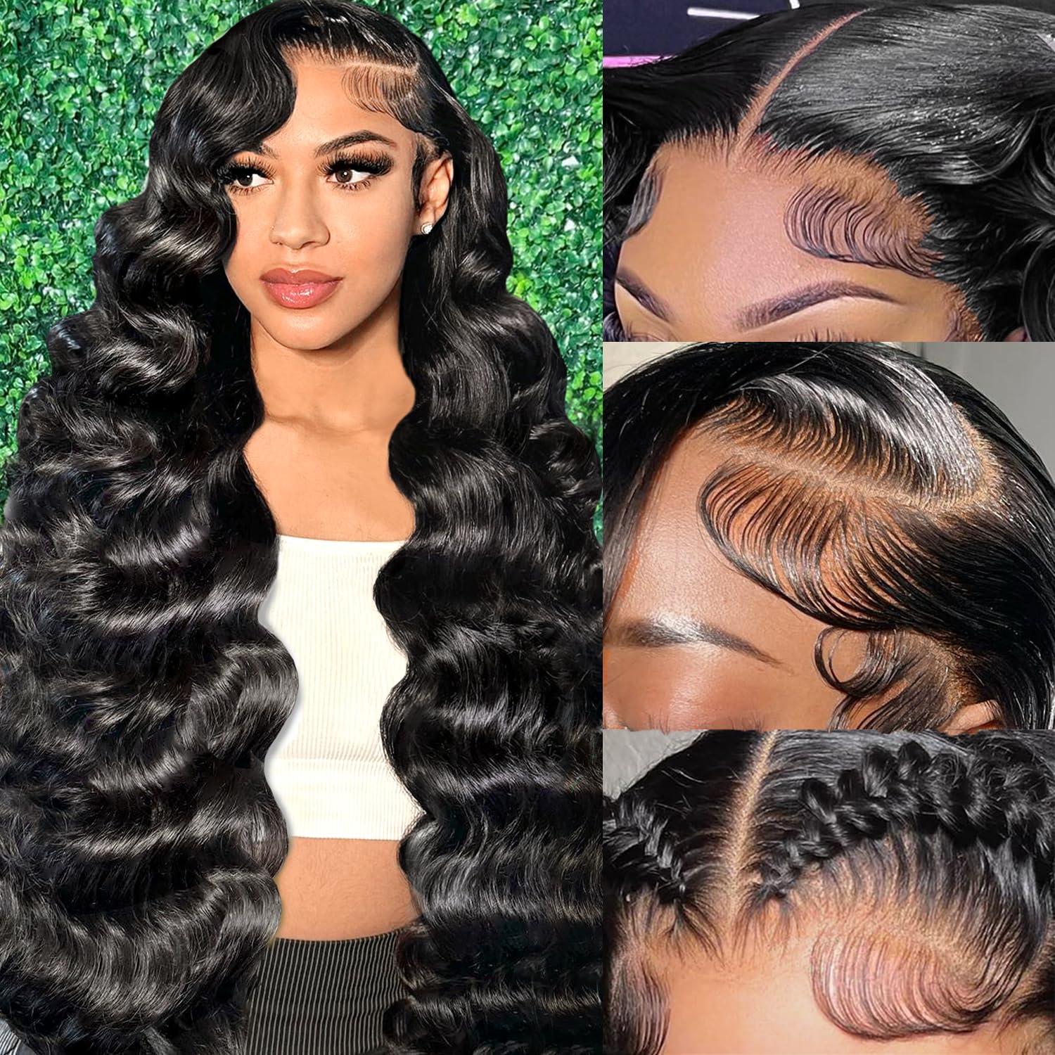 【Tiktok Flash Sale】32Inch 13x6 Body Wave Lace Front Wigs Human Hair Pre Plucked 13x6 Transparent Frontal Wigs Human Hair 180% Density Body Wave Human Hair Wig for Women