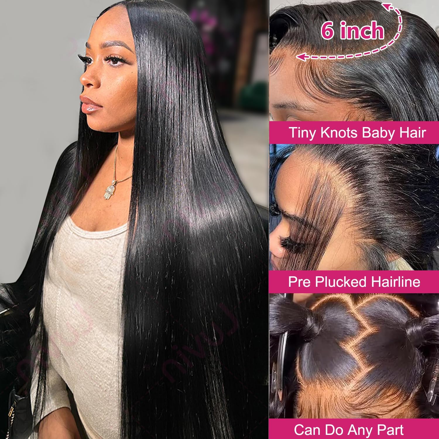 【Tiktok Flash Sale】13x6 Straight Lace Front Wigs Human Hair 180% Density Transparent Lace Front Wigs Human Hair Pre Plucked Straight Wig for Women Natural Color